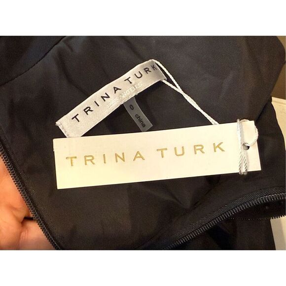 NWT Trina Turk Celebration Beaded Drawstring Black Jumpsuit Romper Women's 0 - Picture 7 of 16